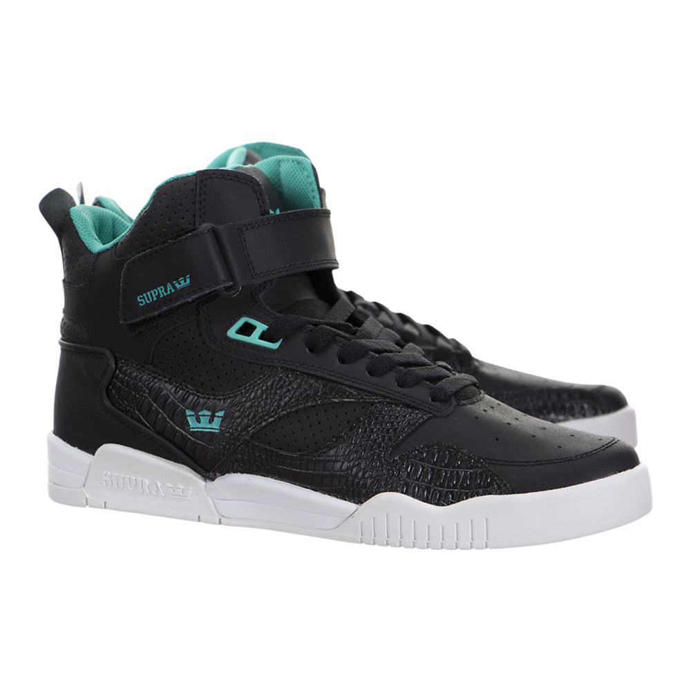 Baskets Montantes Supra Bleeker Noir Turquoise Black/Atlantis-Off White Homme | MOI-00410494